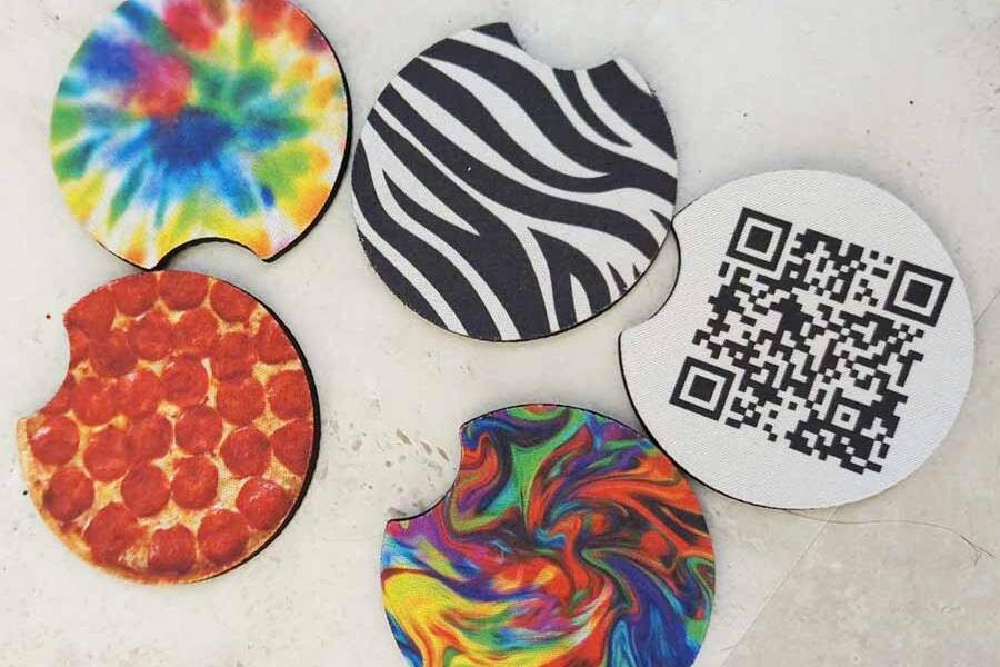 Printed Car Cup Holder Coasters