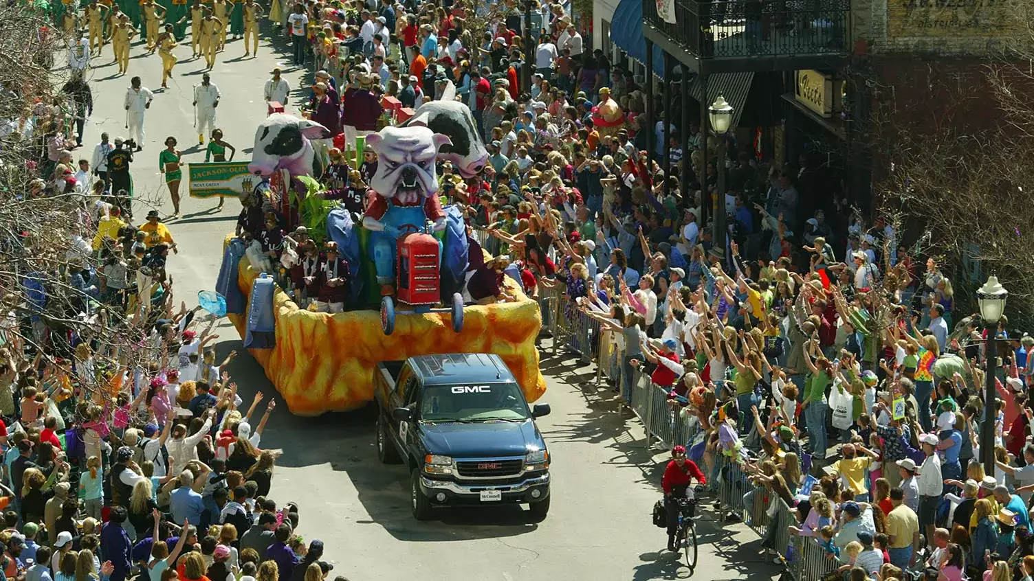 Mobile, AL Mardi Gras Parade aerial photo